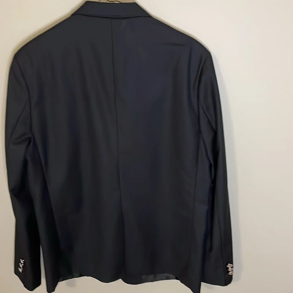 JOHNNIE LANE Boys 14 Black 2-Button‎ Blazer Contrast Lining Church School Party